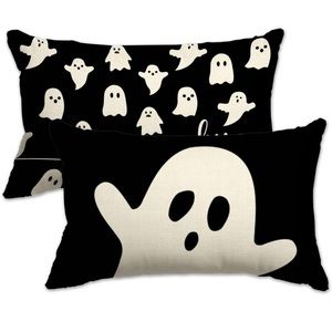 Halloween Fall Black Ghost Pillow Covers